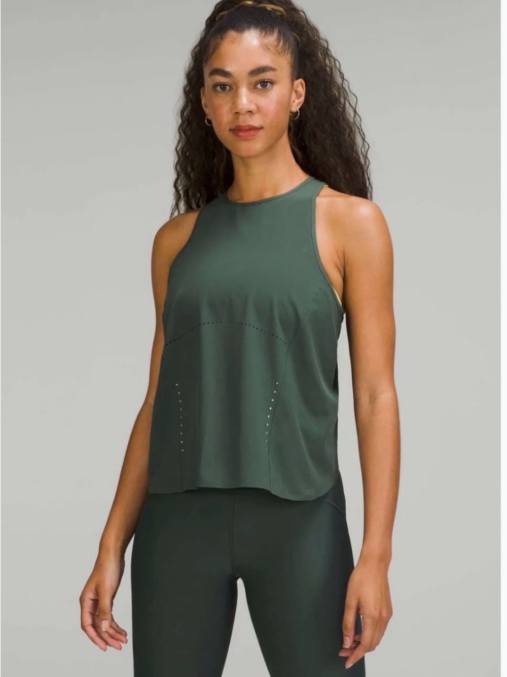 Lululemon Swift Ventilated Running Tank Size 6 Smoked Spruce SKSR 51292